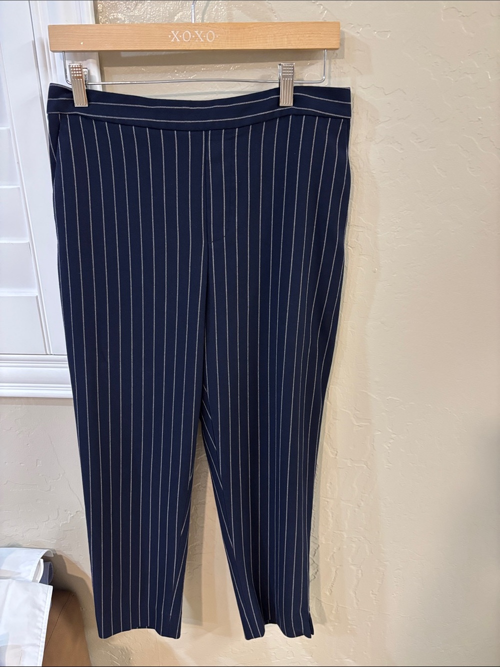 Banana Republic Navy and White Pinstriped Hayden women’s pants